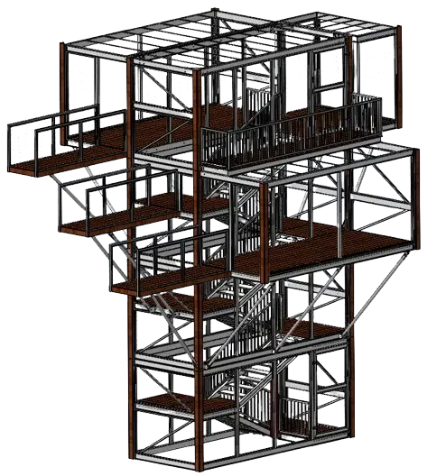 structure tour the X Tower attraction pour aquapark gpnflable