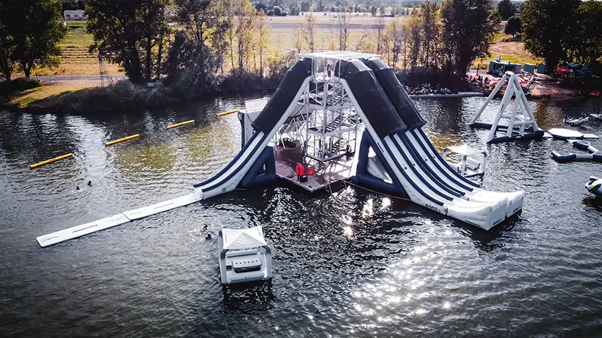The X Tower attraction for inflatable water parks